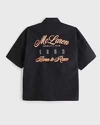 Short-Sleeve Cropped McLaren Workwear Button-Up Shirt