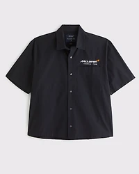 Short-Sleeve Cropped McLaren Workwear Button-Up Shirt