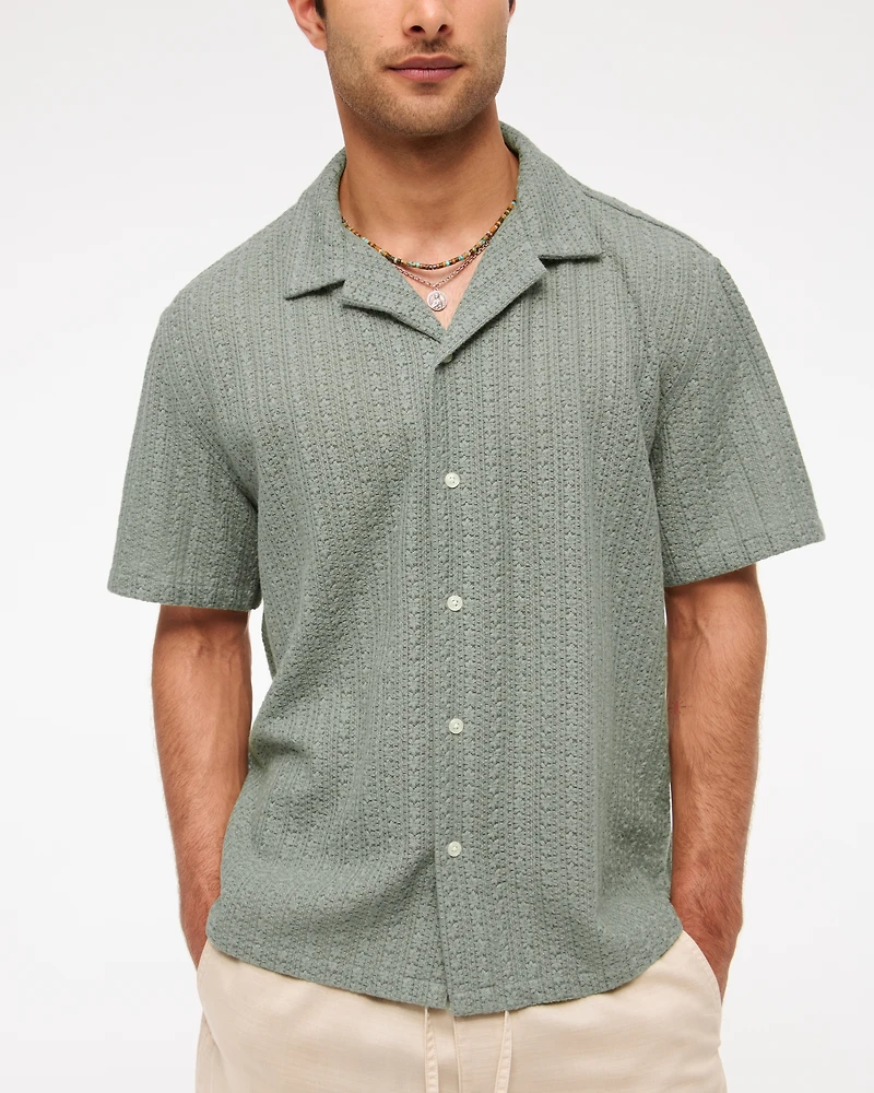Camp Collar Lace Shirt