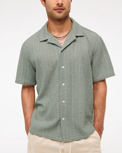 Camp Collar Lace Shirt