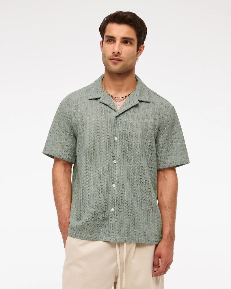 Camp Collar Lace Shirt