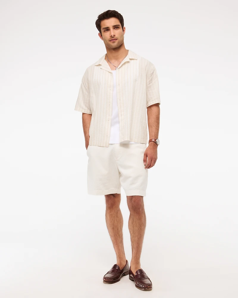 Camp Collar Seersucker Shirt