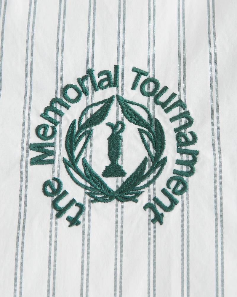 Short-Sleeve Cropped Memorial Tournament Workwear Button-Up Shirt