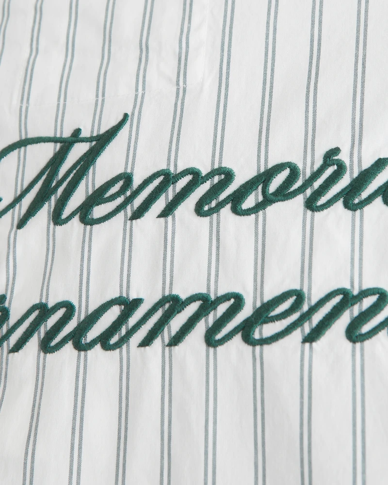 Short-Sleeve Cropped Memorial Tournament Workwear Button-Up Shirt
