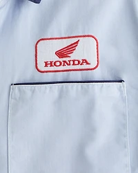 Short-Sleeve Cropped Honda Button-Up Shirt