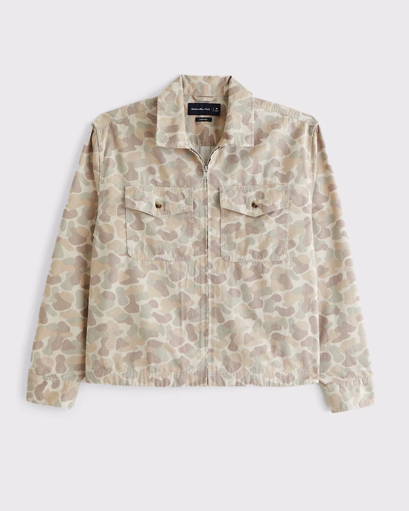 Twill Zip Shirt Jacket