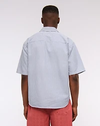 Short-Sleeve Graphic Workwear Button-Up Shirt