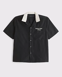 Short-Sleeve Cupro Button-Up Shirt