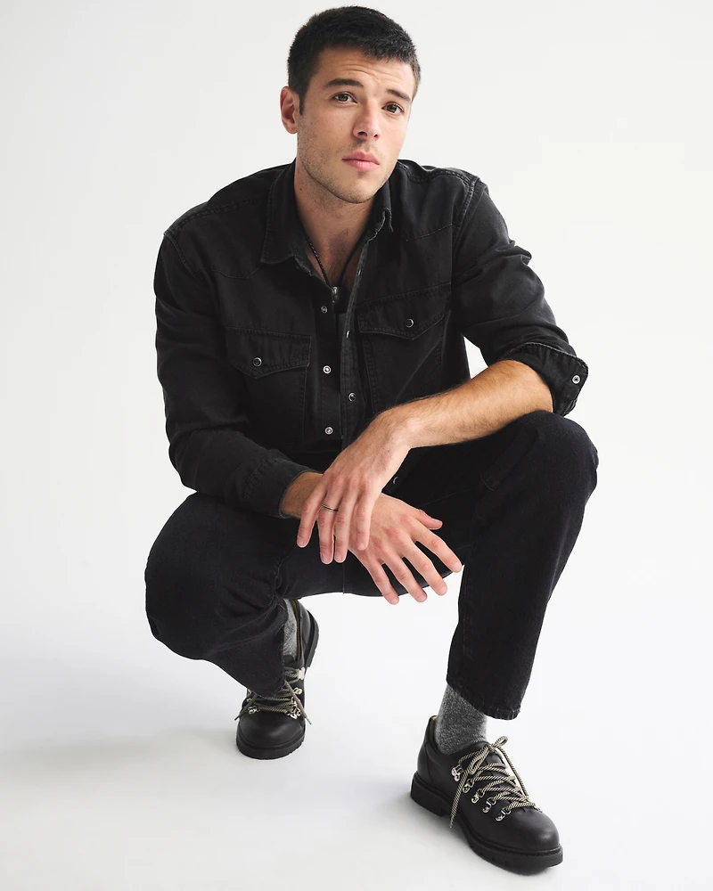 Denim Button-Up Shirt