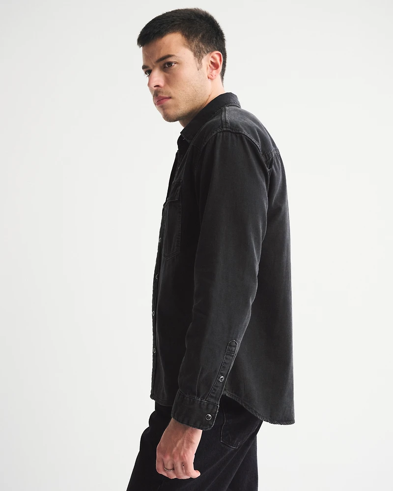 Denim Button-Up Shirt