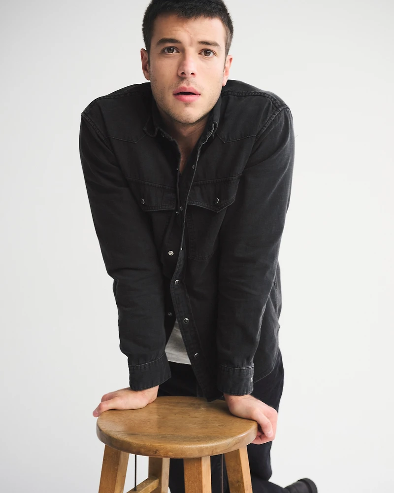 Denim Button-Up Shirt