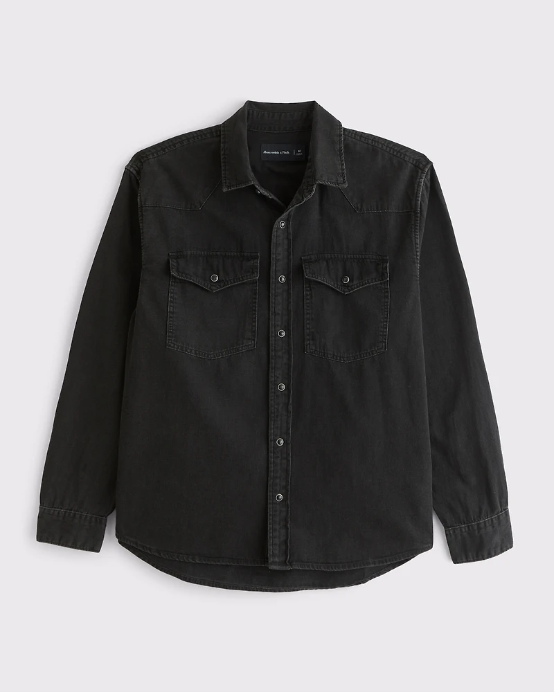 Denim Button-Up Shirt