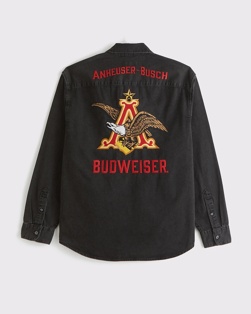 Budweiser Denim Button-Up Shirt