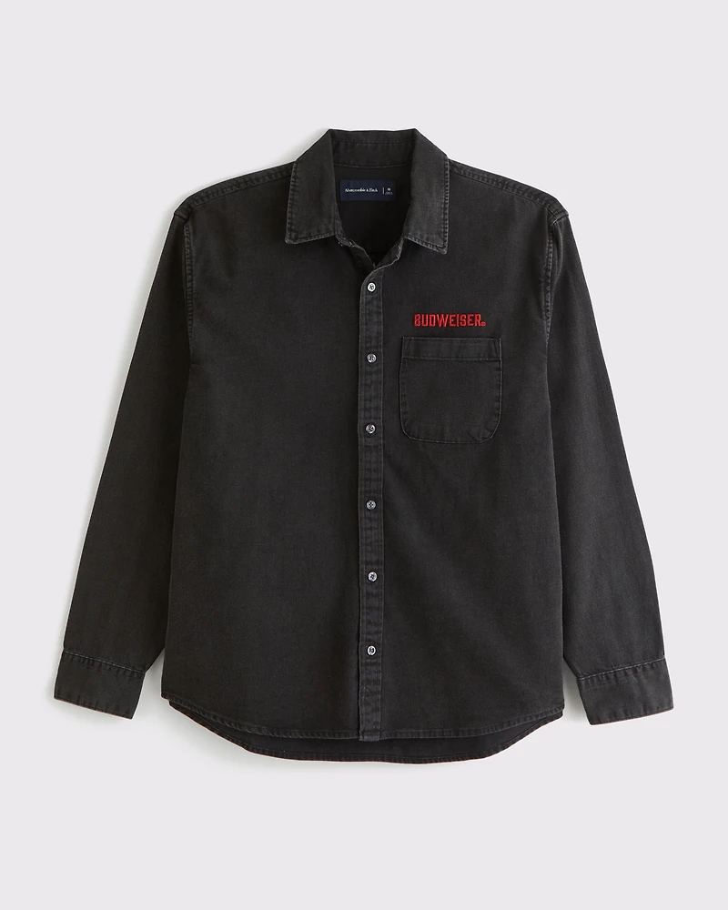 Budweiser Denim Button-Up Shirt