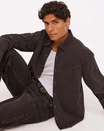 Denim Button-Up Shirt