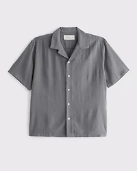 Camisa de verano con cuello cubano mezcla lino
