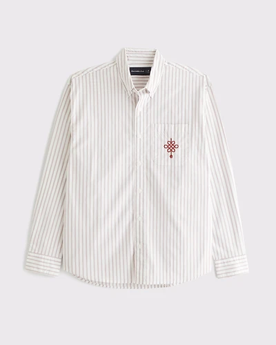 Lunar New Year Poplin Button-Up Shirt