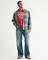 Plaid Button-Up Shirt