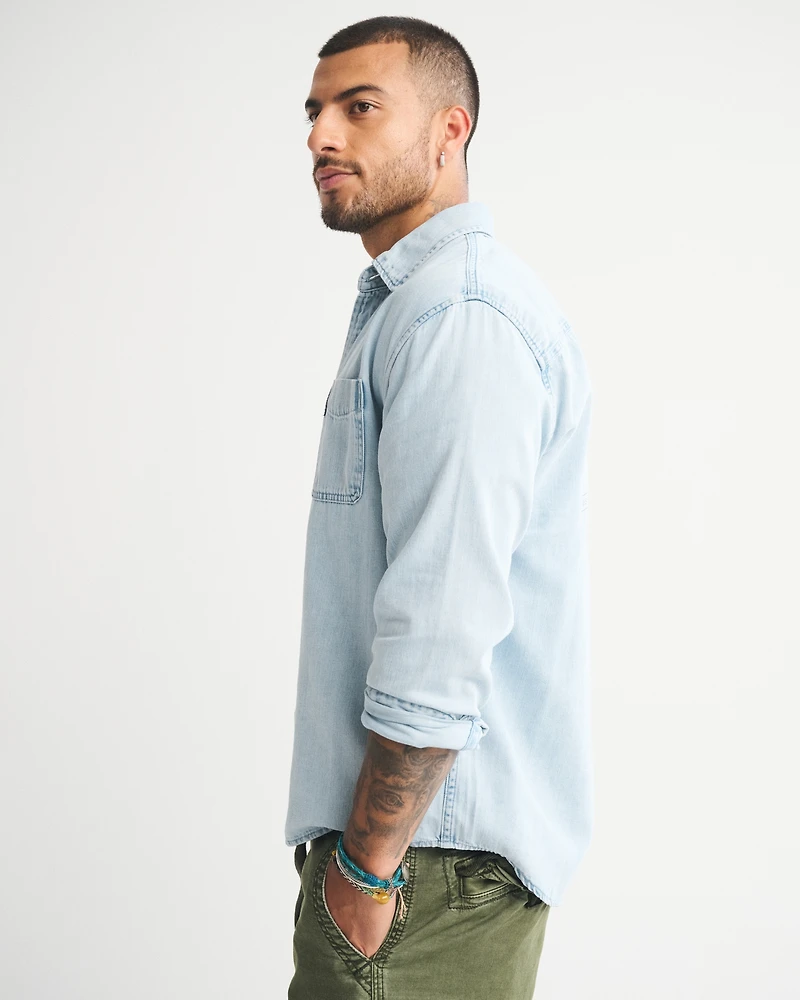 Denim Button-Up Shirt