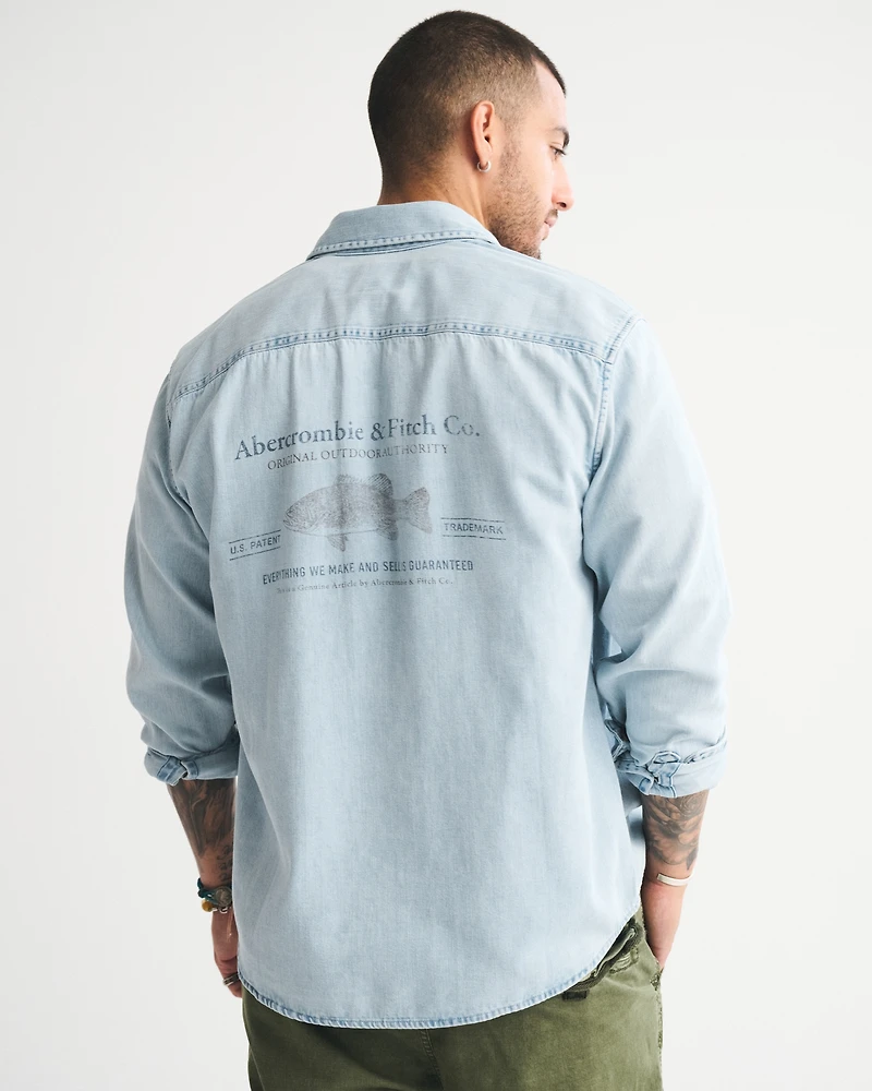 Denim Button-Up Shirt