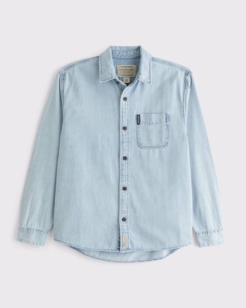 Denim Button-Up Shirt