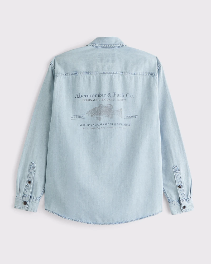 Denim Button-Up Shirt