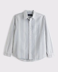 Twill Striped Button-Up Shirt