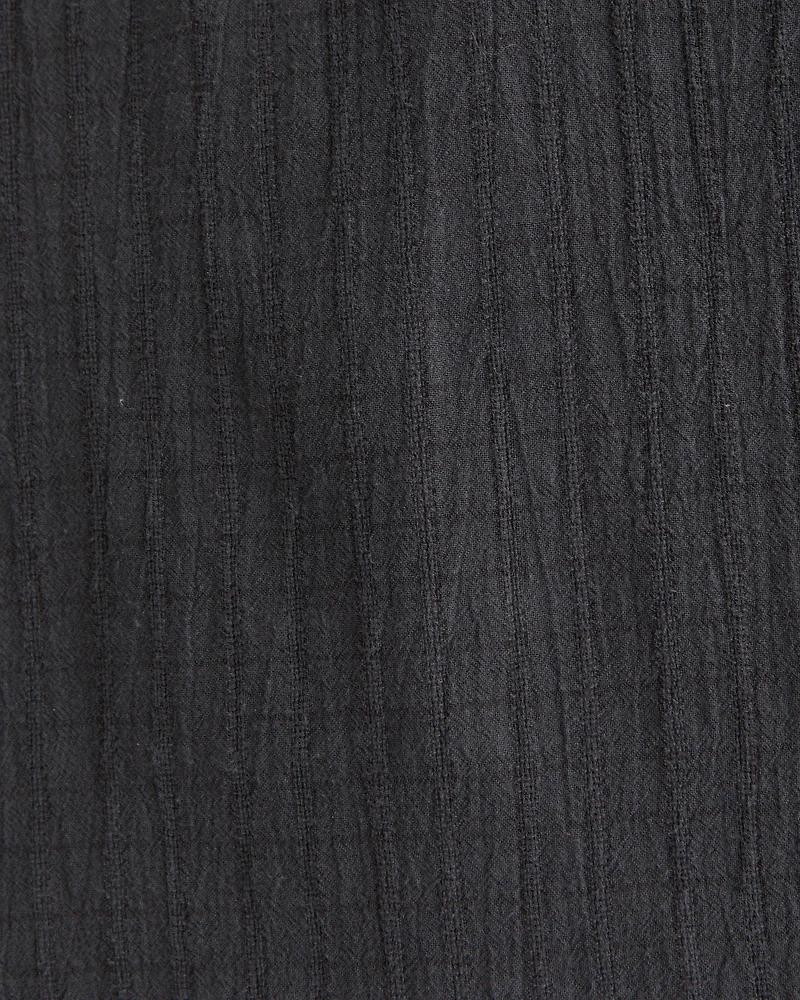 Garment-Dye Plaid Button-Up Shirt