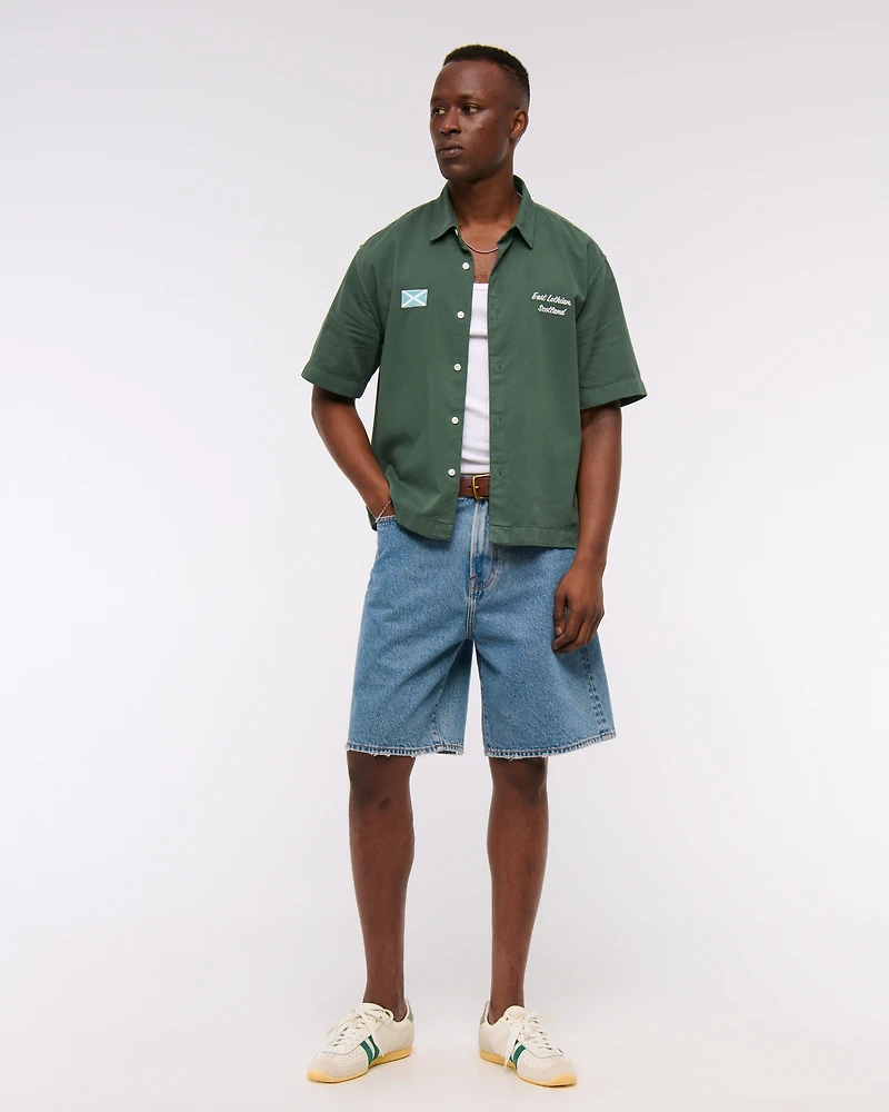 Short-Sleeve Cropped PGA Scottish Open Button-Up Shirt