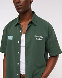 Short-Sleeve Cropped PGA Scottish Open Button-Up Shirt