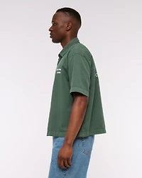 Short-Sleeve Cropped PGA Scottish Open Button-Up Shirt
