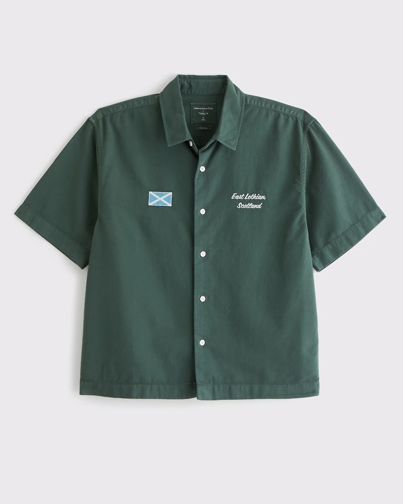 Short-Sleeve Cropped PGA Scottish Open Button-Up Shirt