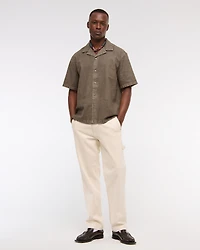 Camp Collar Summer Linen-Blend Shirt