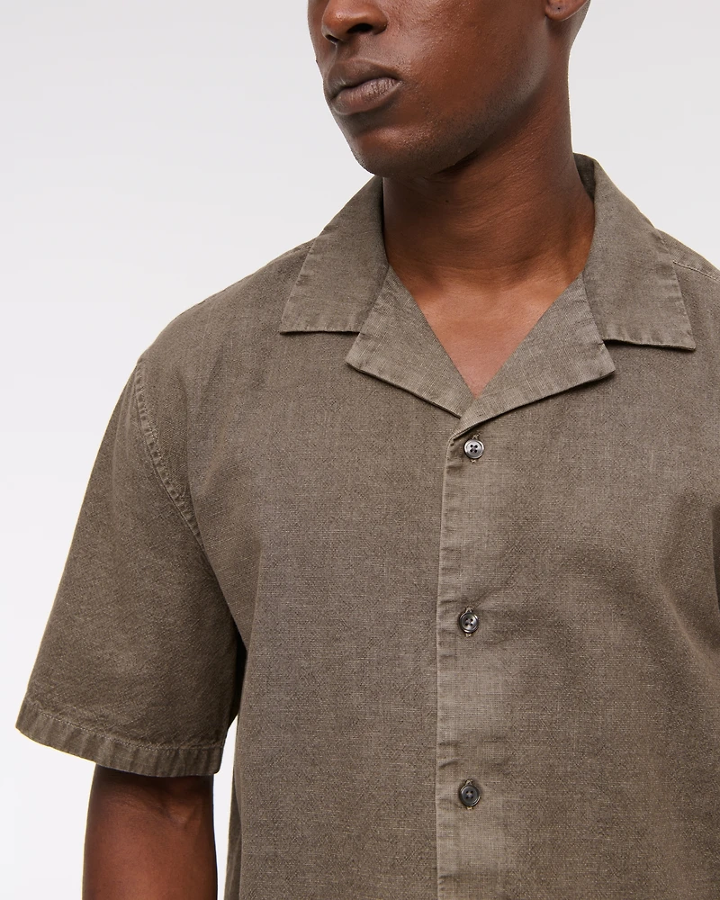 Camp Collar Summer Linen-Blend Shirt