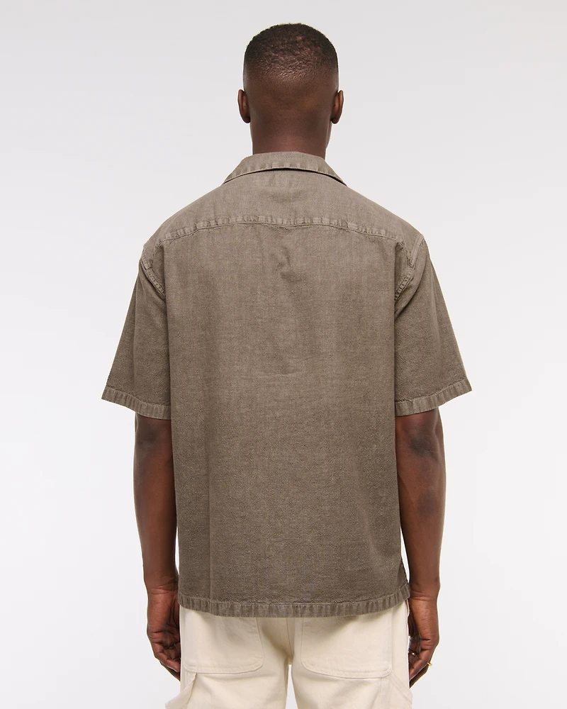 Camp Collar Summer Linen-Blend Shirt