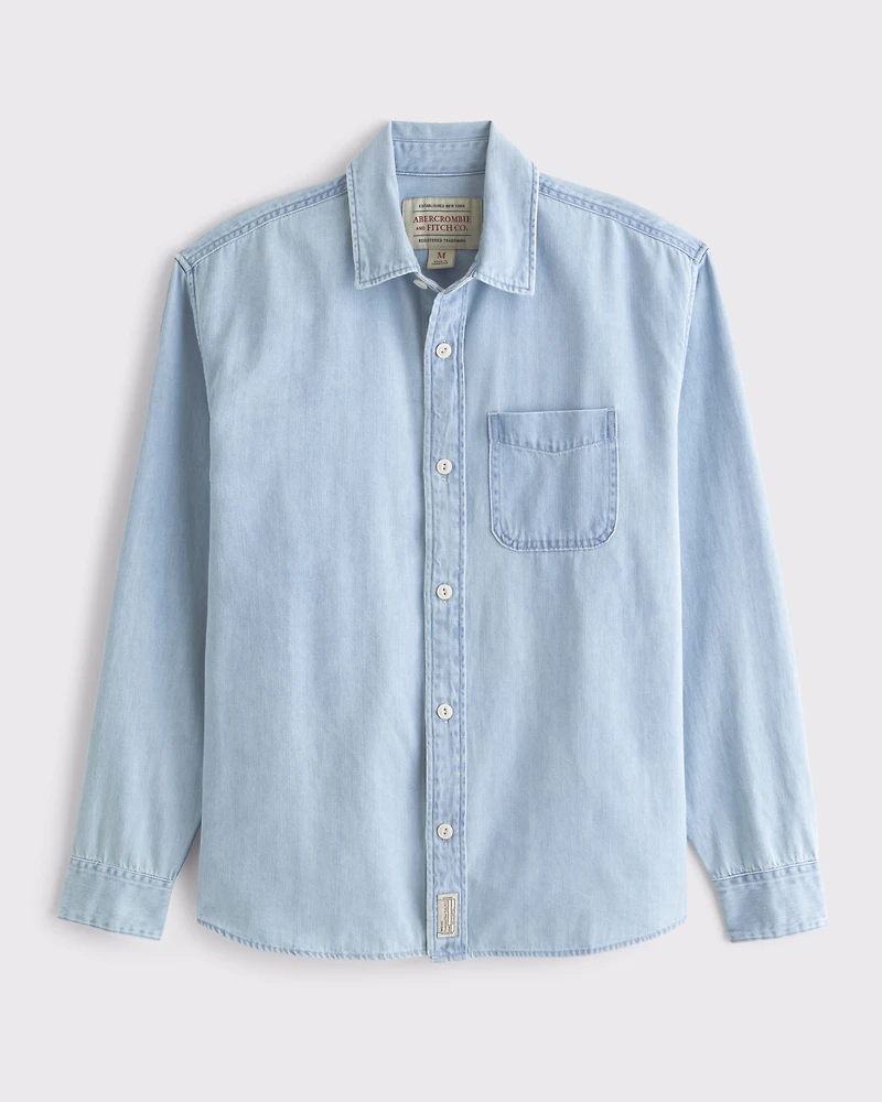 Denim Button-Up Shirt