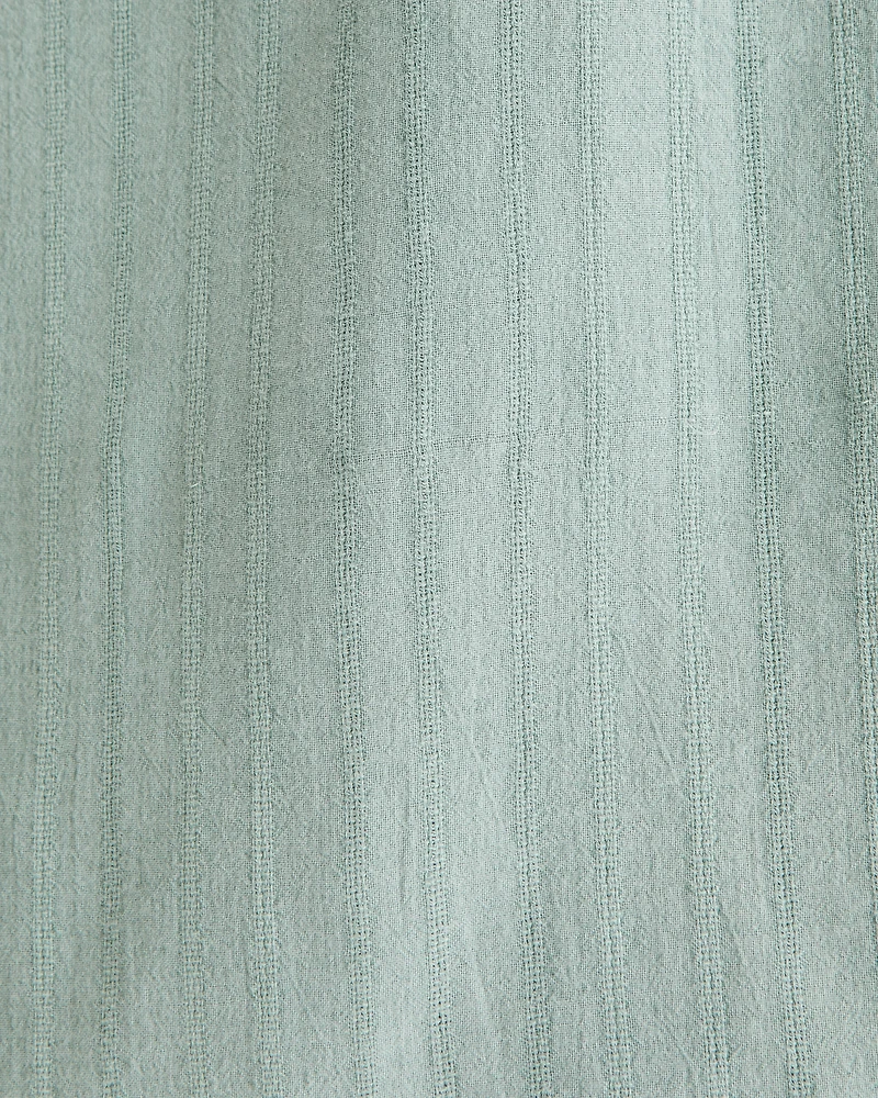 Garment-Dye Textured Button Up Shirt