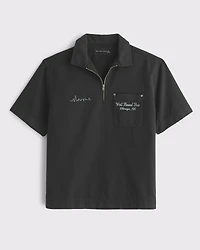 Graphic Zip Popover Shirt