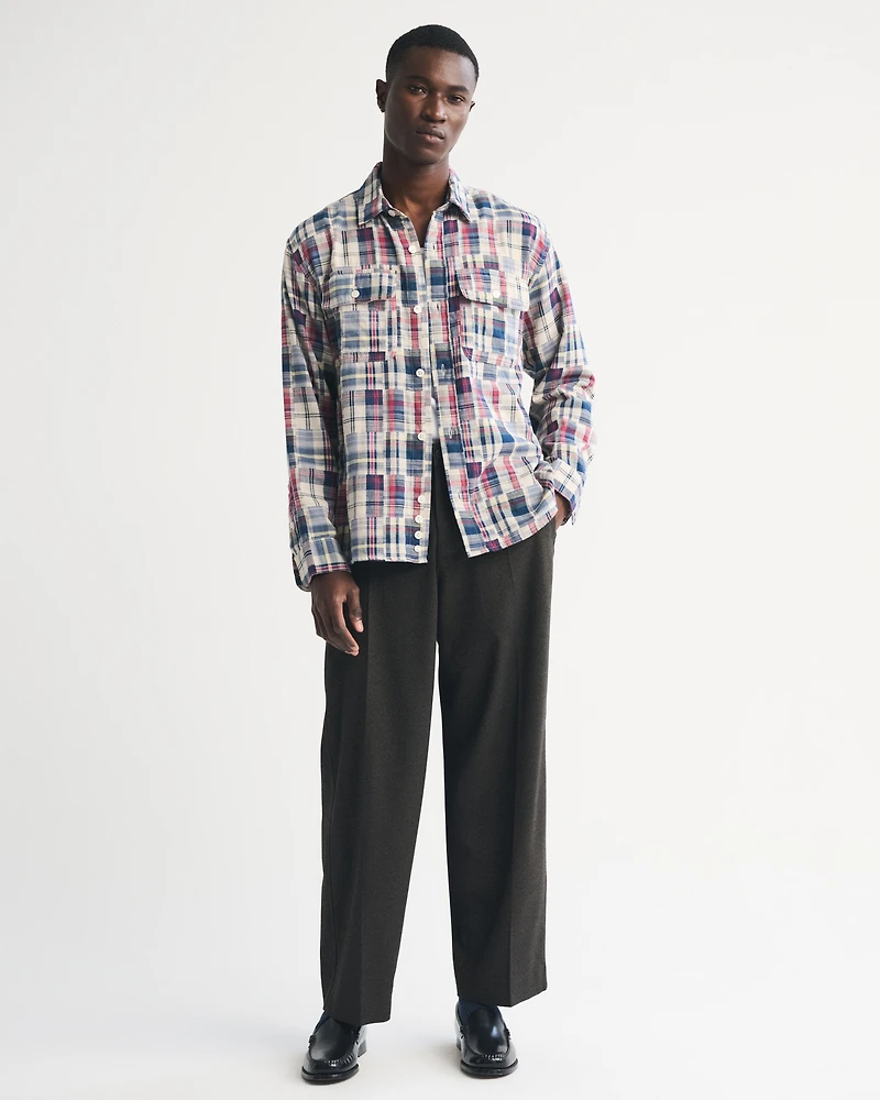 Double-Cloth Button-Up Shirt