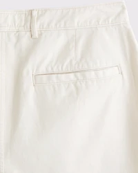 Shorts con frente liso de mezclilla algodón