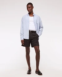 Cotton-Blend Plainfront Short