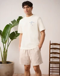 Relaxed Linen-Blend Pull-On Short