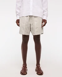 Relaxed Linen-Blend Pull-On Short