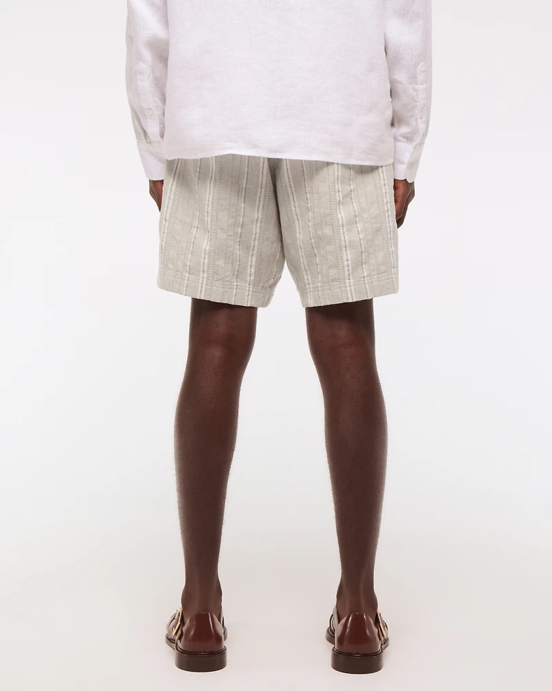 Relaxed Linen-Blend Pull-On Short