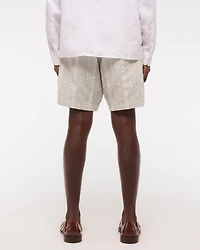 Relaxed Linen-Blend Pull-On Short