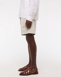 Relaxed Linen-Blend Pull-On Short