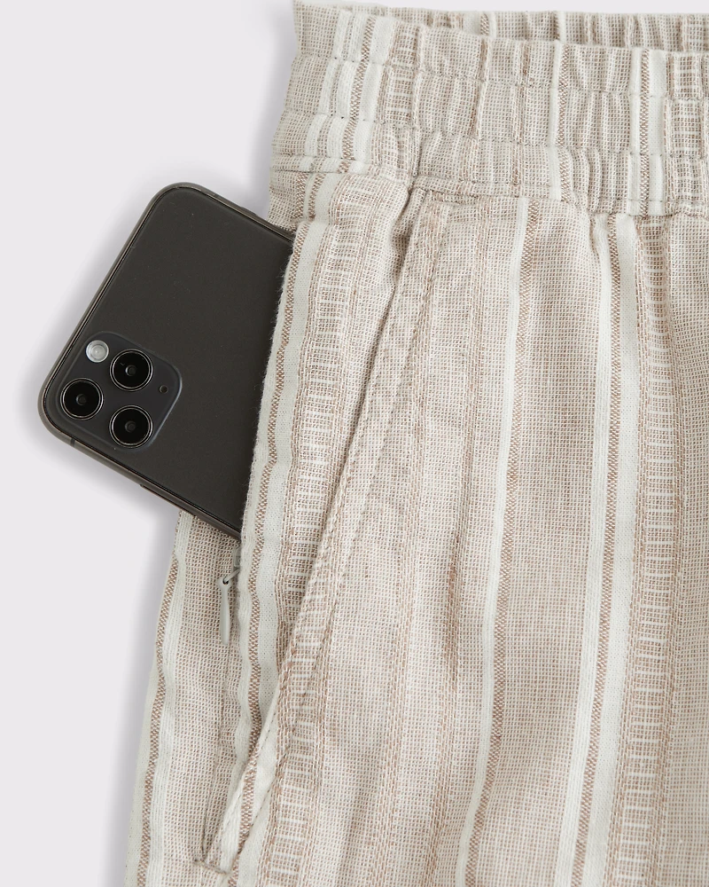 Relaxed Linen-Blend Pull-On Short