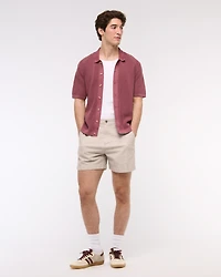 Linen-Blend Plainfront Short