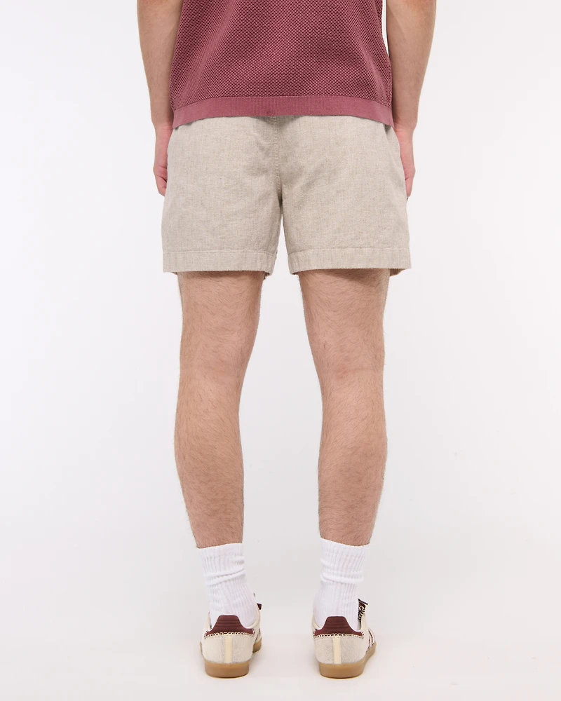 Linen-Blend Plainfront Short
