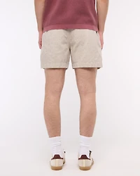 Linen-Blend Plainfront Short